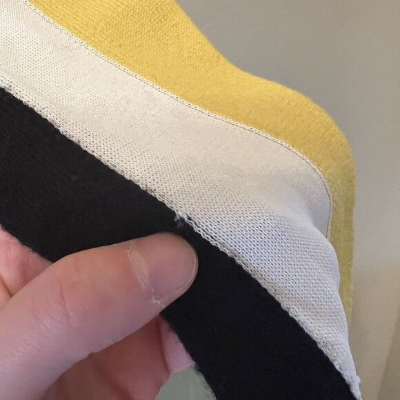 Fendi Womens Cashmere Colorblock Mesh White Yellow Black Size 40 - Picture 5 of 12